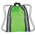 Fashion design drawstring bag with reflective band